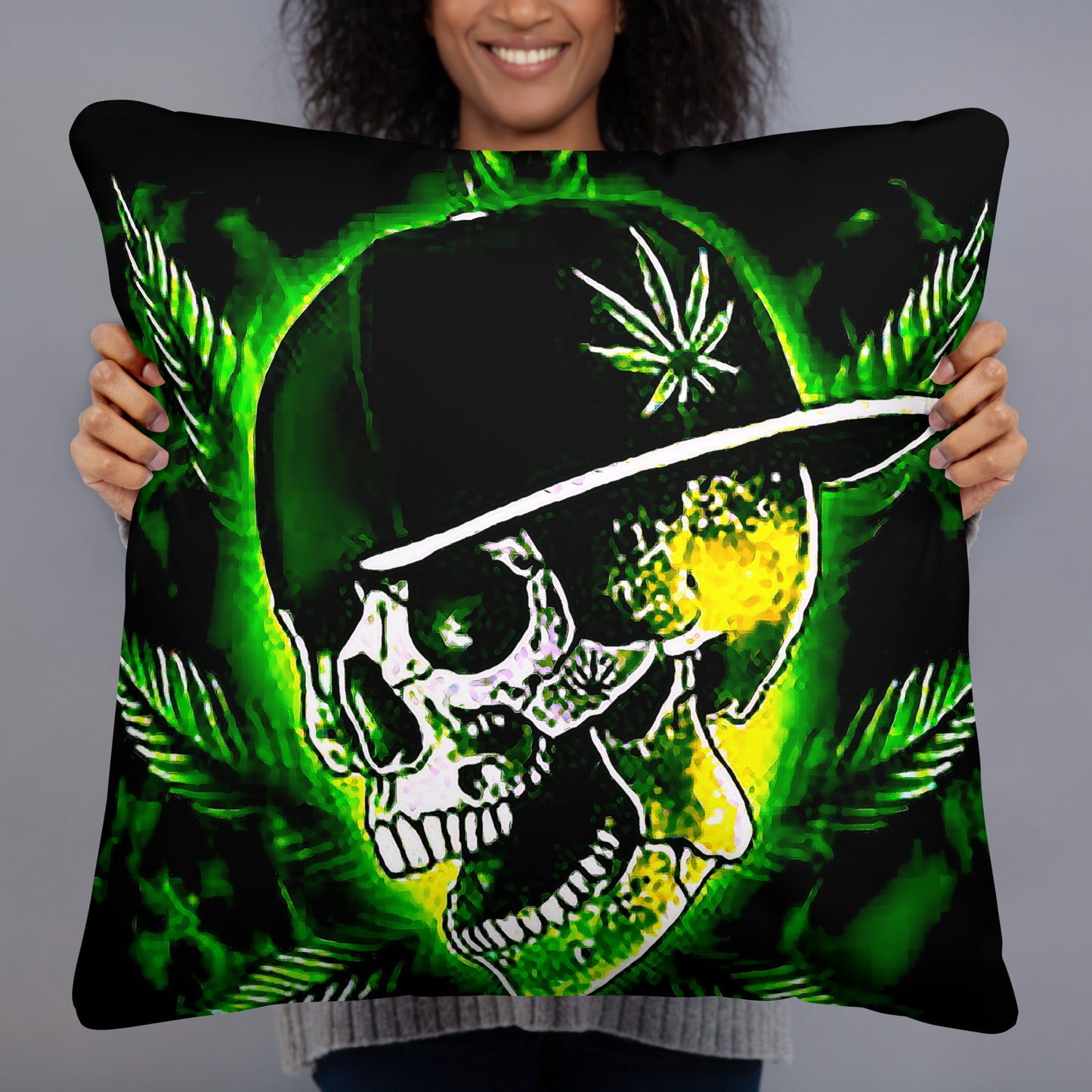 Weed Skull Pillow