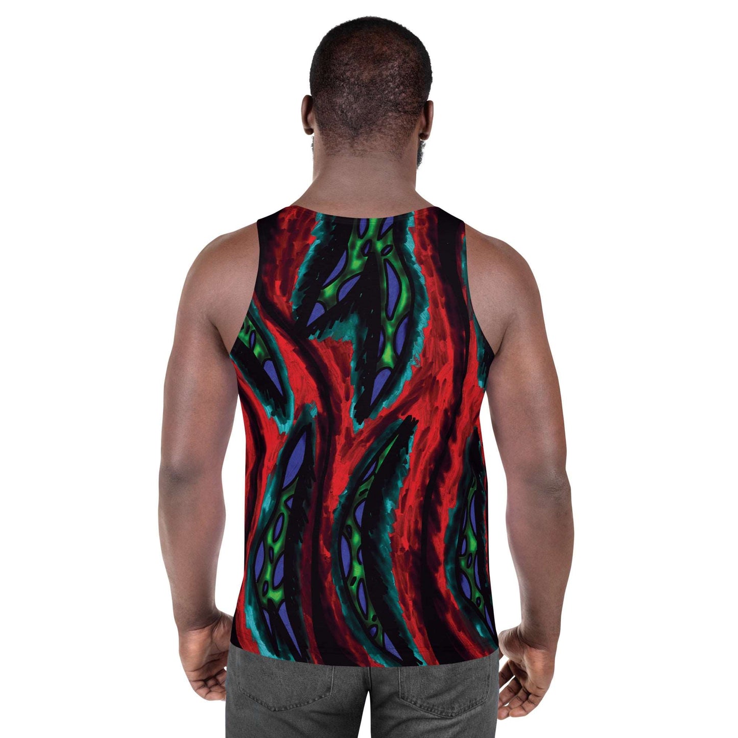 Men's Red Python Tank Top