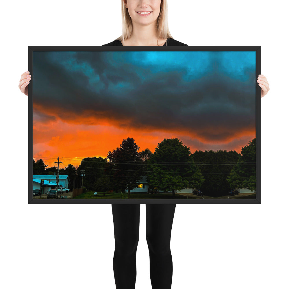 Blue Sky Sunset Framed poster