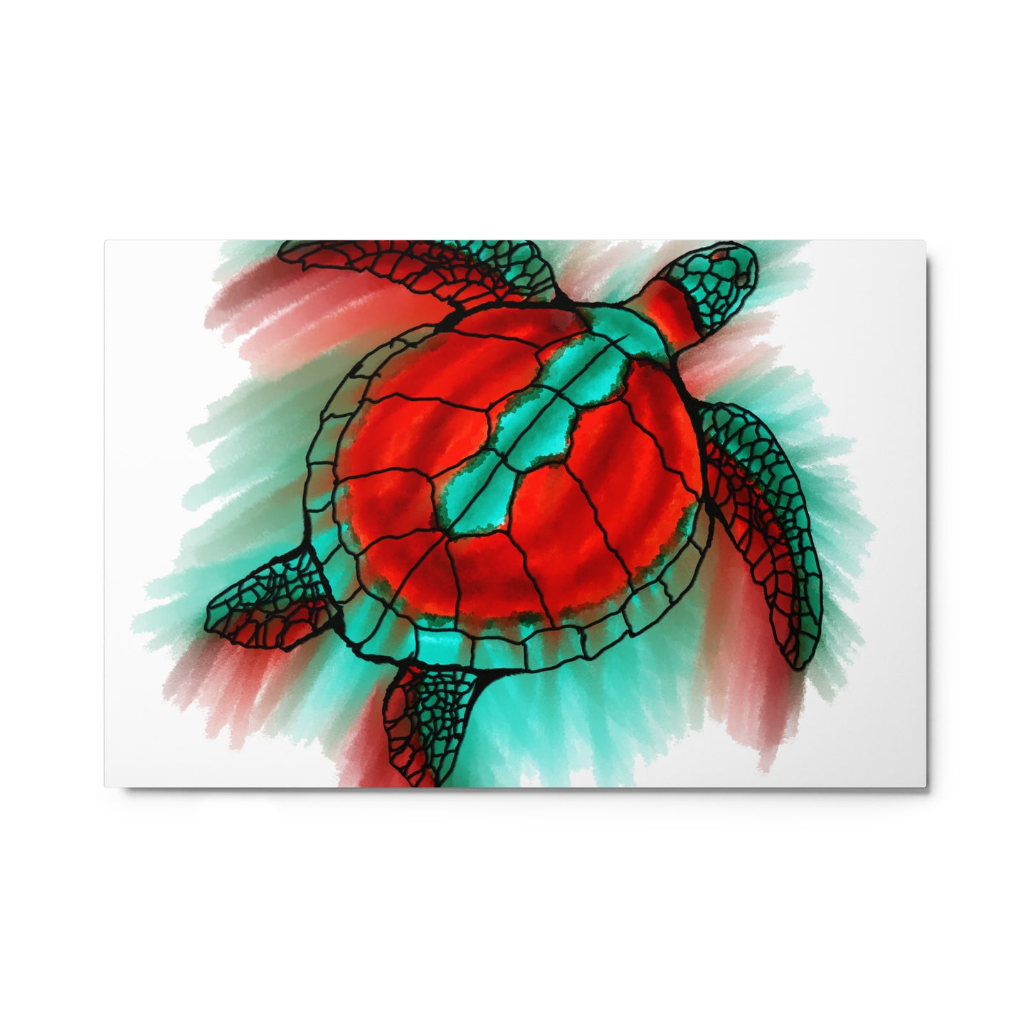 Melt Sea Turtle Metal prints