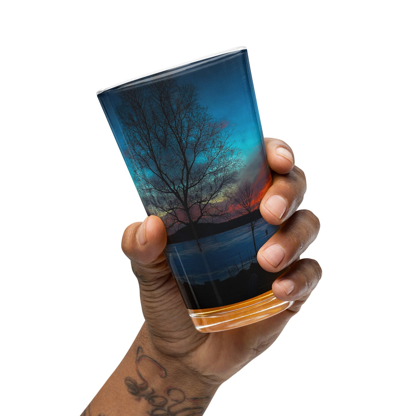 Winter Last Light Shaker pint glass