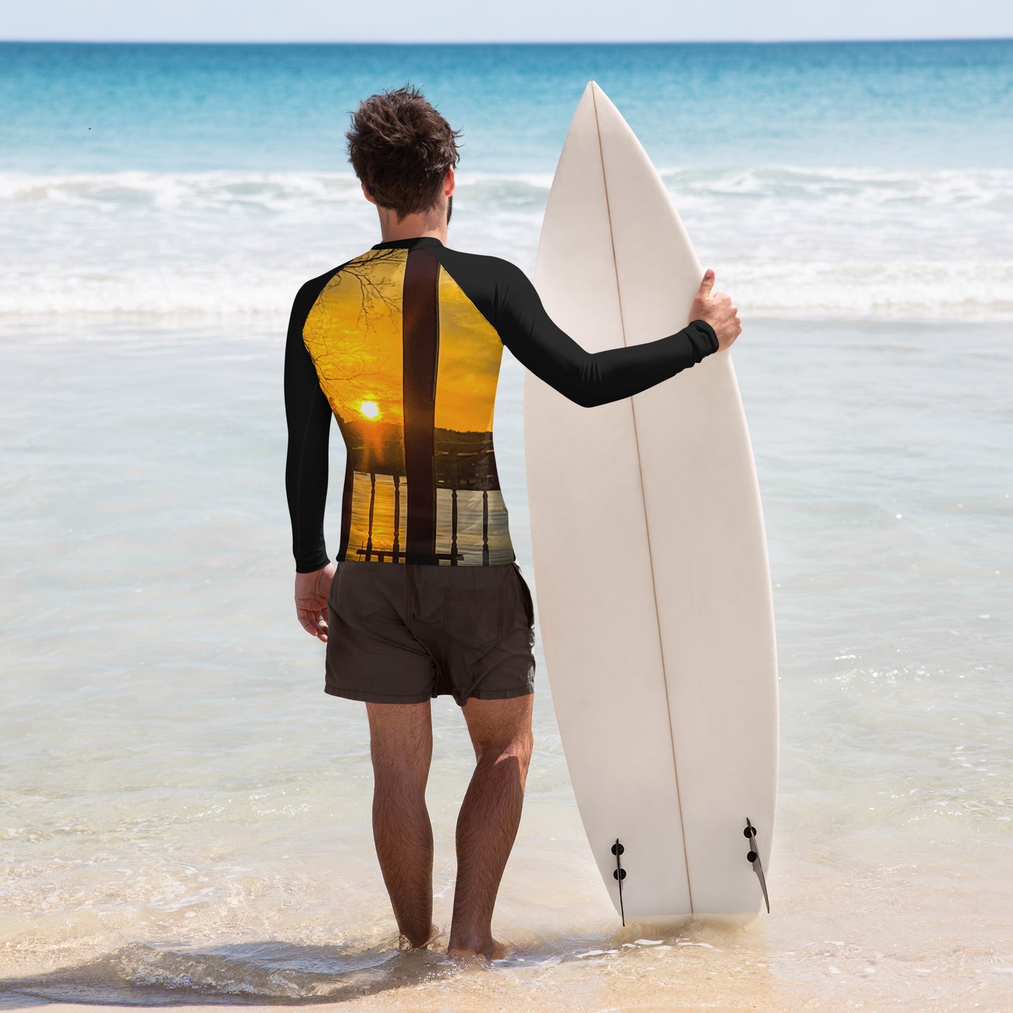 Icey Sunset Men's Rash Guard