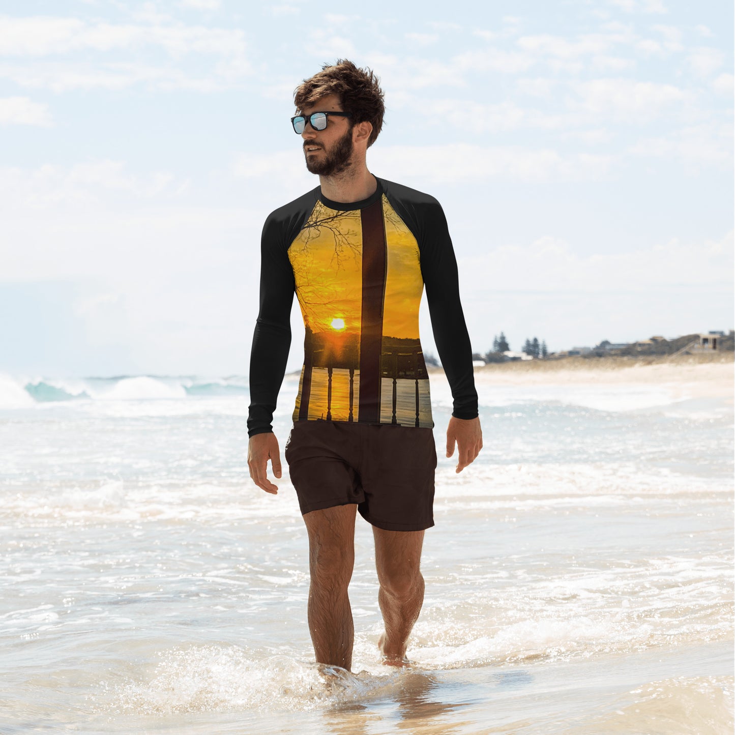 Icey Sunset Men's Rash Guard