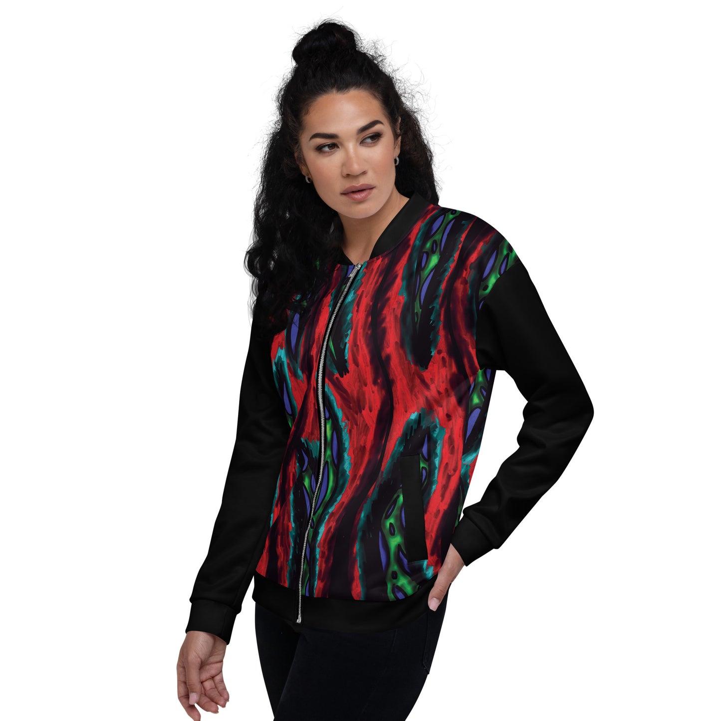 Red Python Bomber Jacket