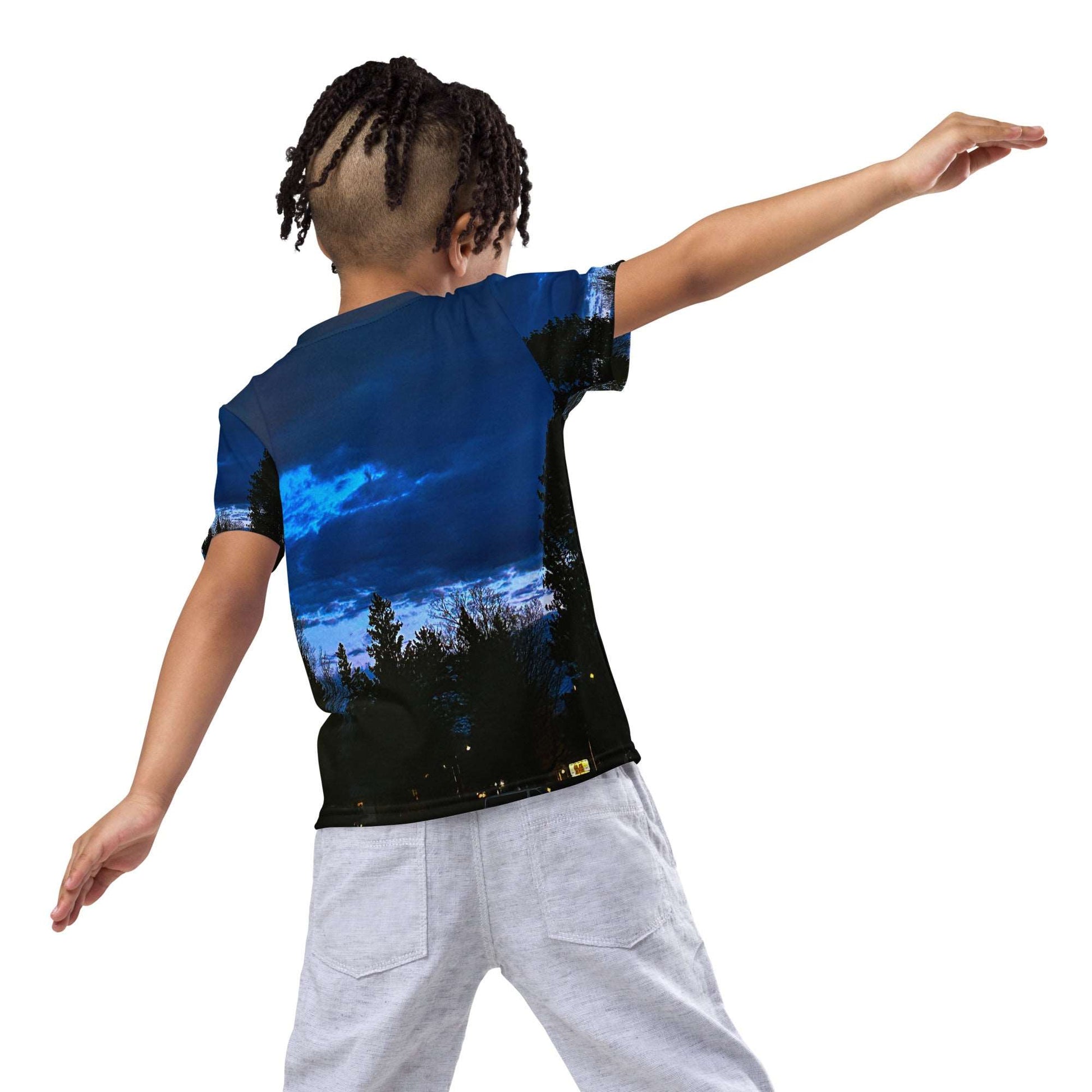 Deep Cyan Sky Kids t-shirt