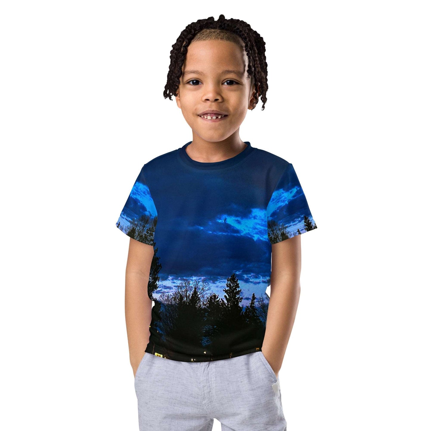 Deep Cyan Sky Kids t-shirt