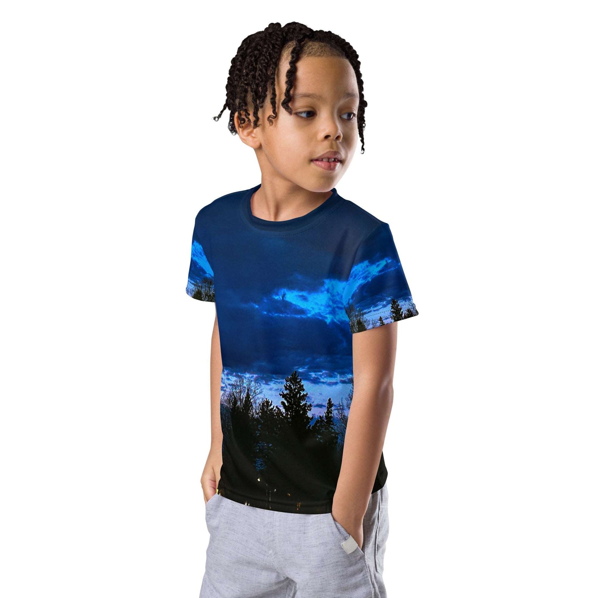 Deep Cyan Sky Kids t-shirt