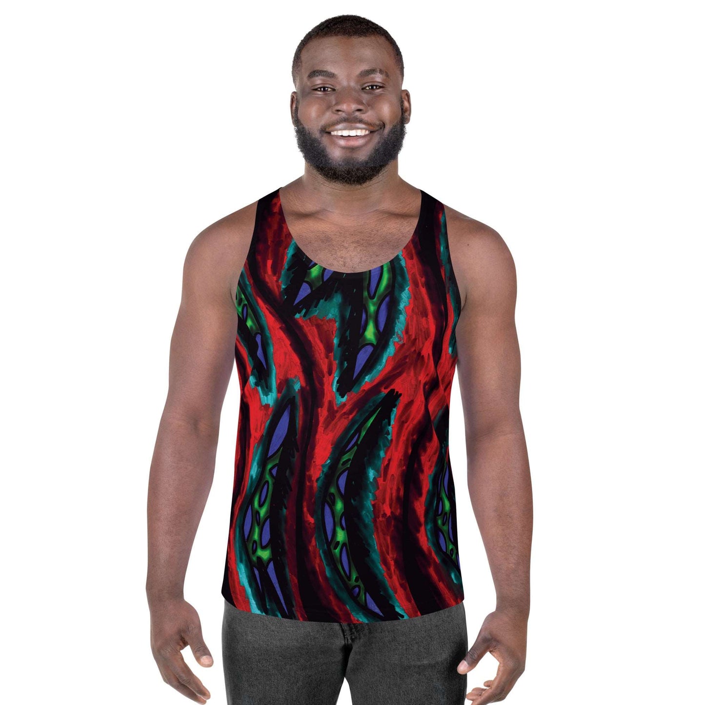 Men's Red Python Tank Top