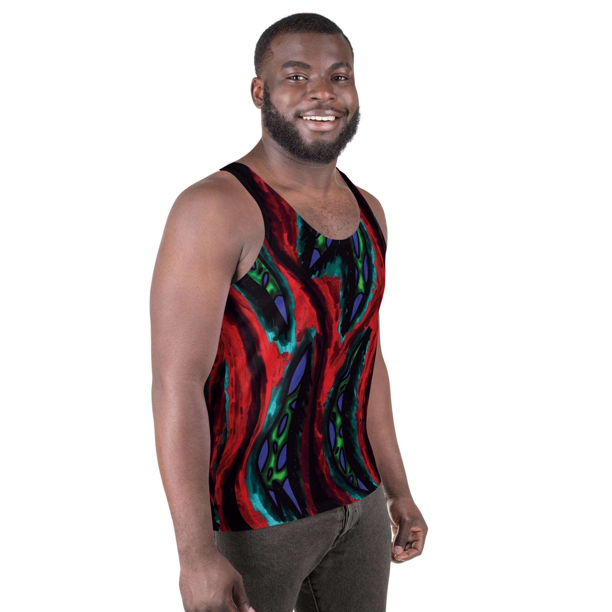 Men's Red Python Tank Top