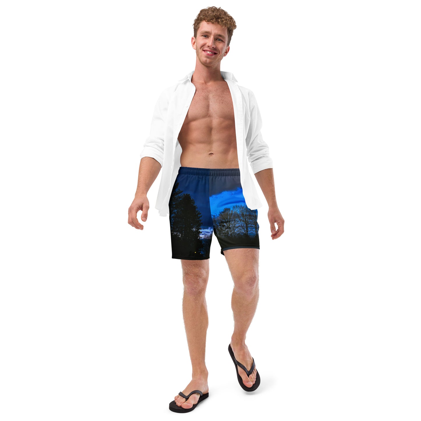 Deep Cyan Sky Men's swim trunks