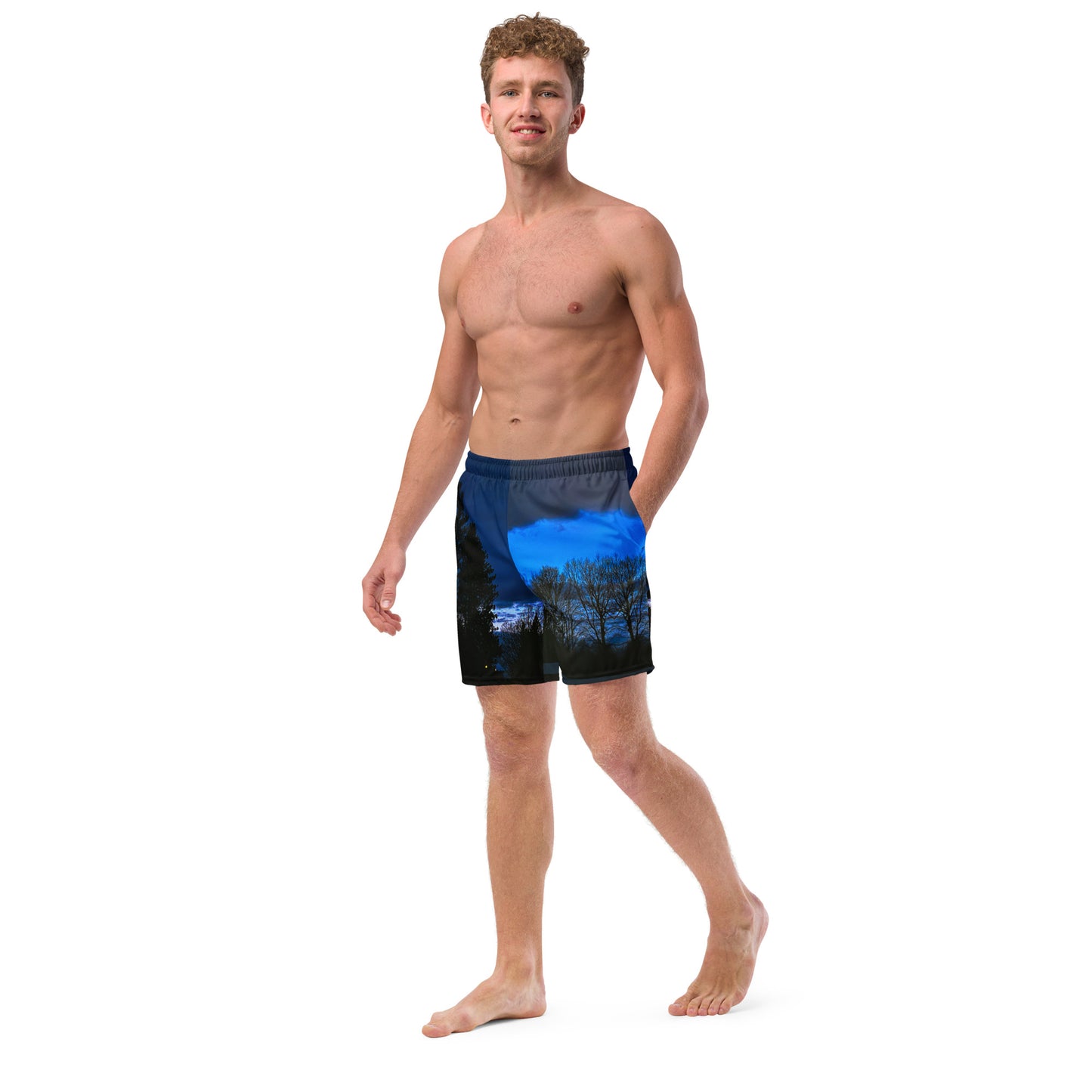 Deep Cyan Sky Men's swim trunks