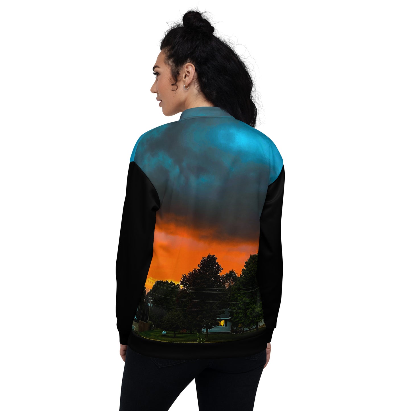 Blue Sunset Women's Bomber Jacket