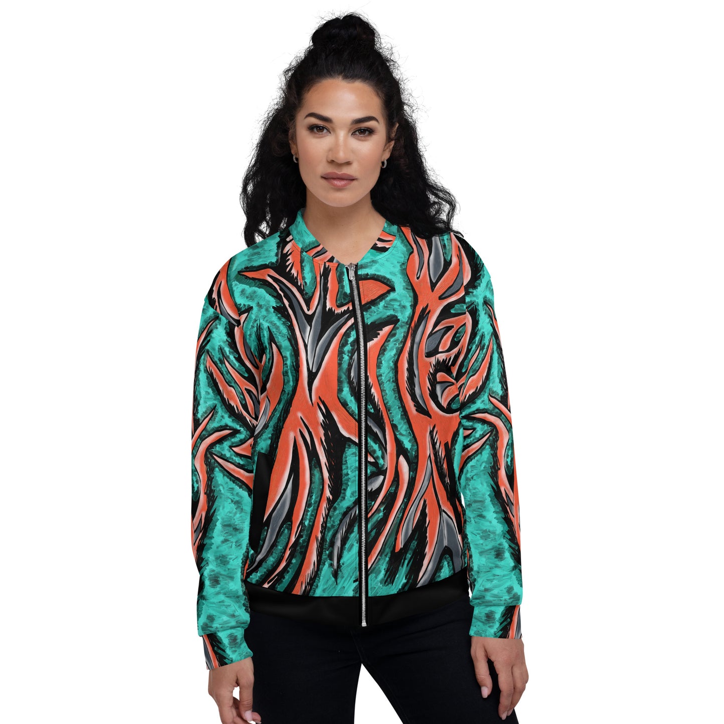 Teal Python Women's Bomber Jacket