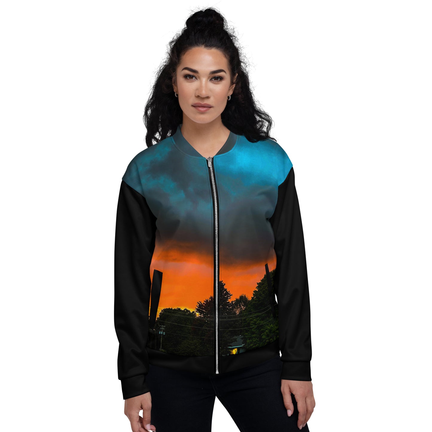 Blue Sunset Women's Bomber Jacket