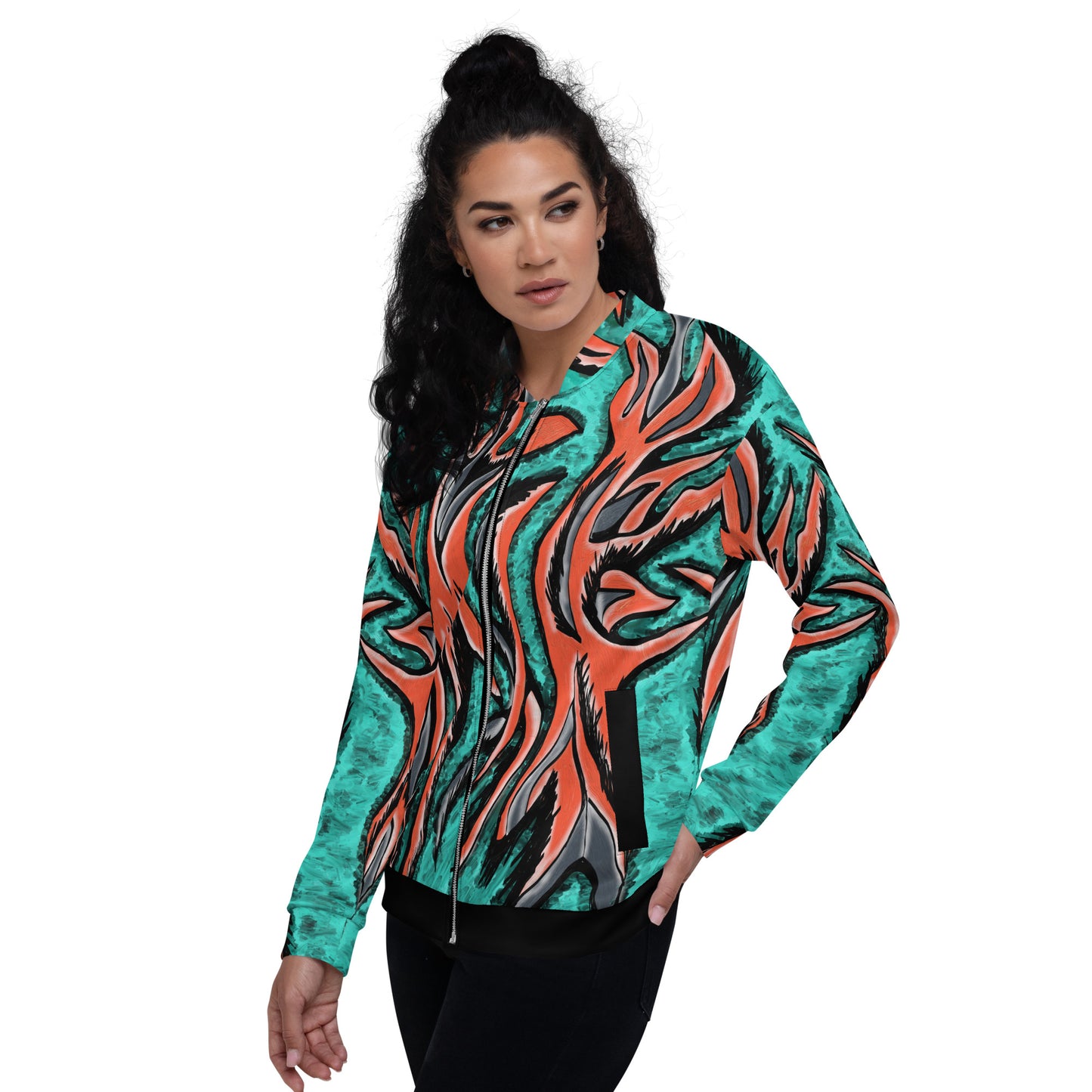 Teal Python Women's Bomber Jacket