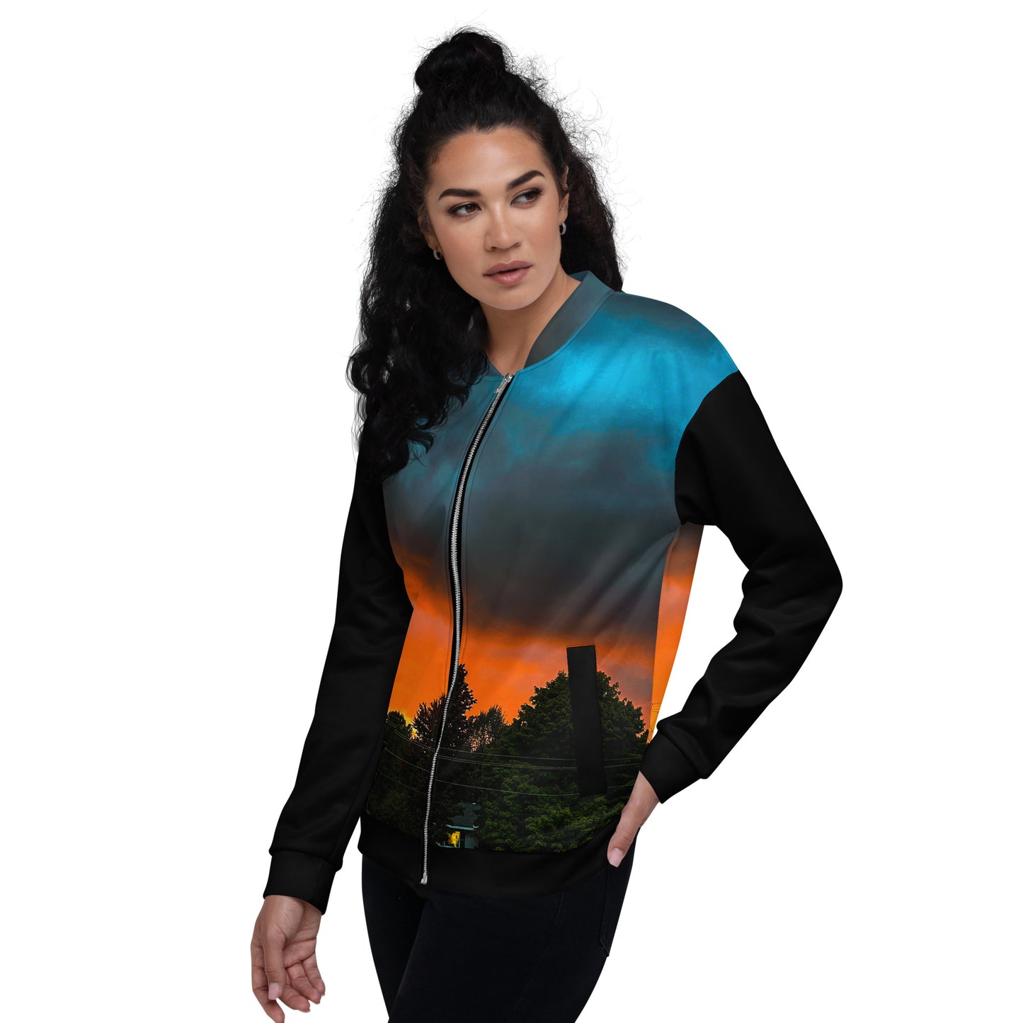 Blue Sunset Women's Bomber Jacket