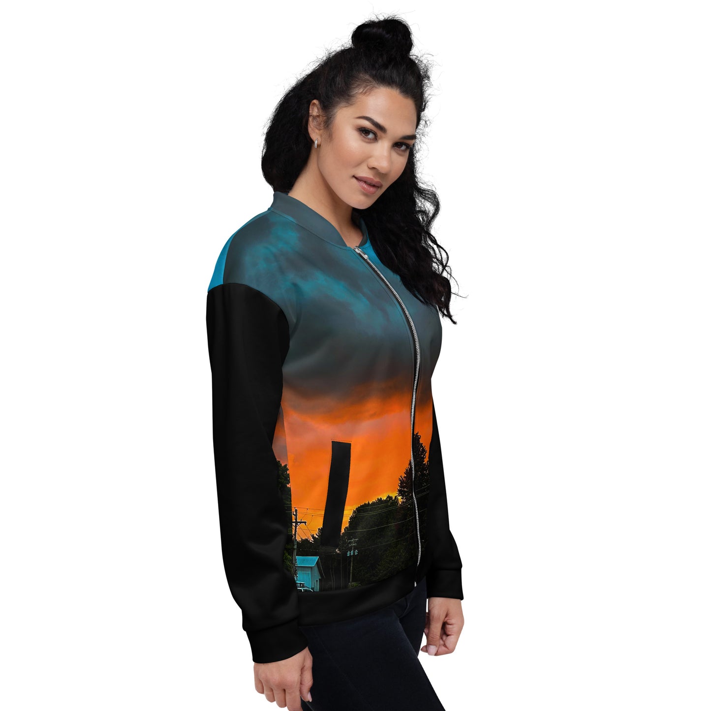 Blue Sunset Women's Bomber Jacket