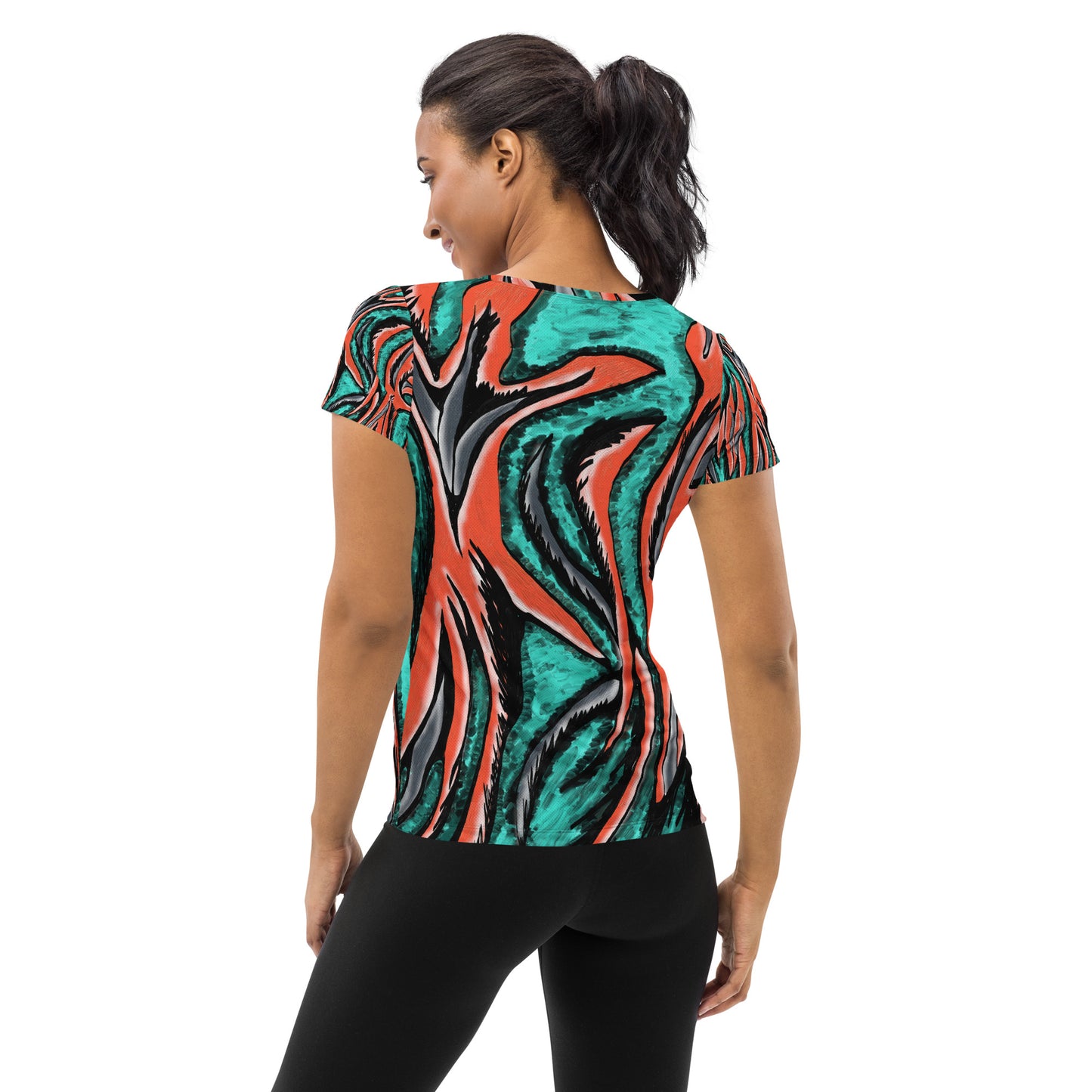 Teal Python Women's Athletic T-shirt