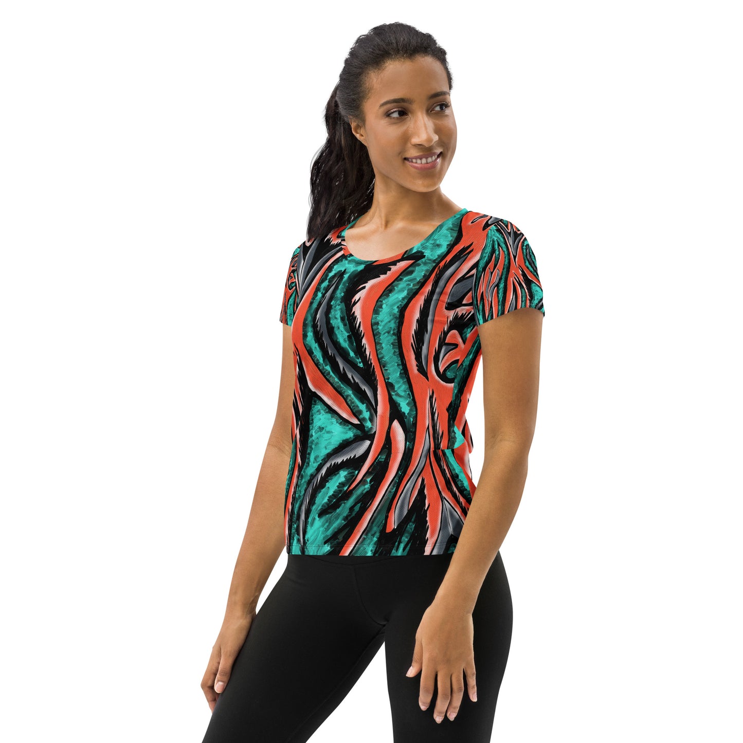 Teal Python Women's Athletic T-shirt