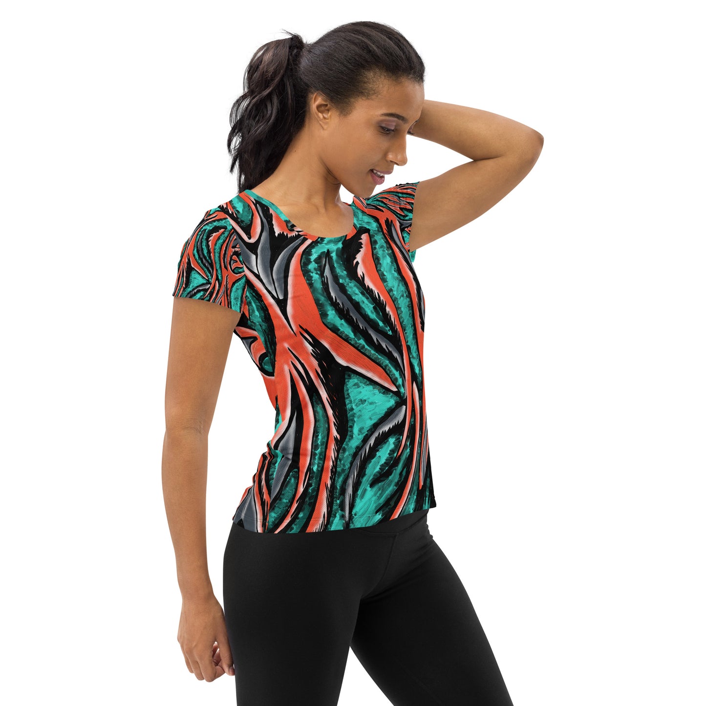 Teal Python Women's Athletic T-shirt