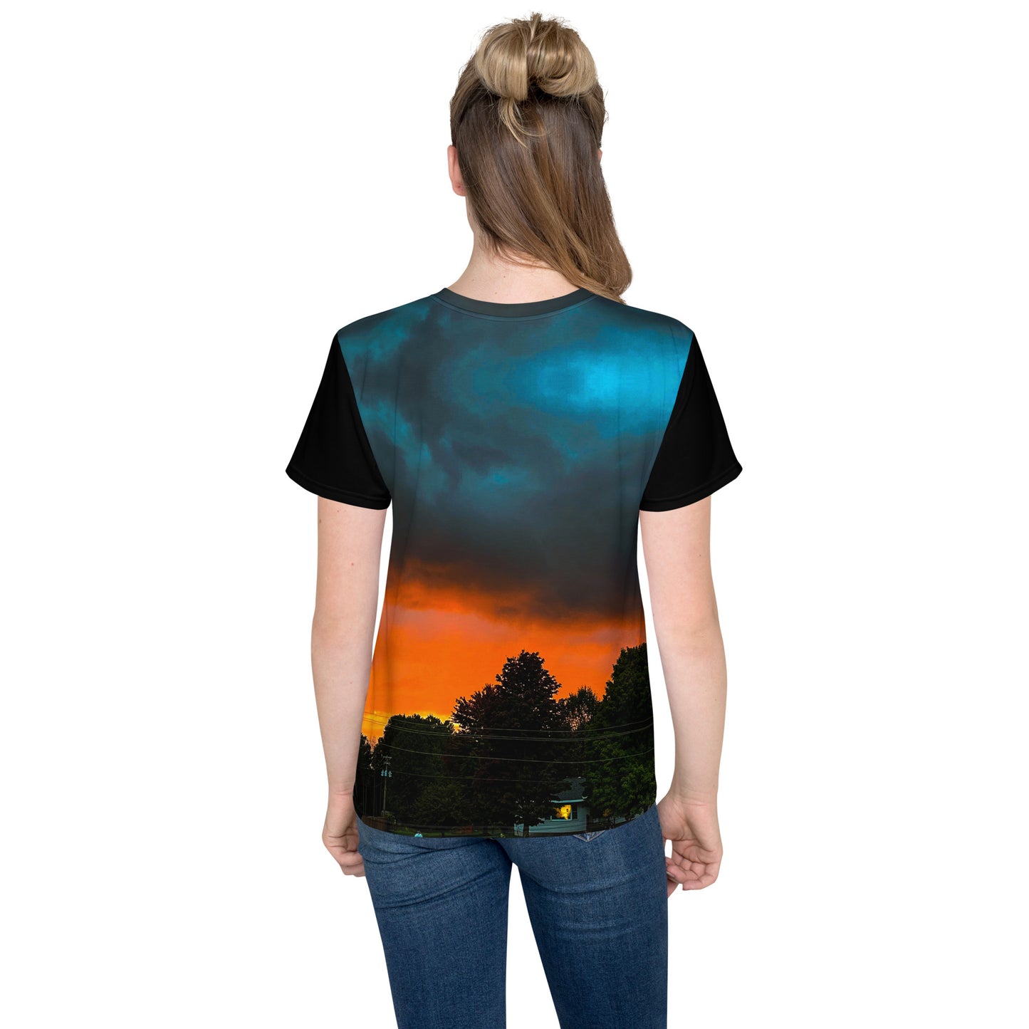 Blue Sunset Teen's Neck t-shirt