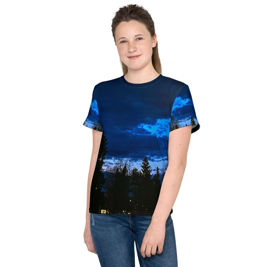 Deep Cyan Sky Teens t-shirt