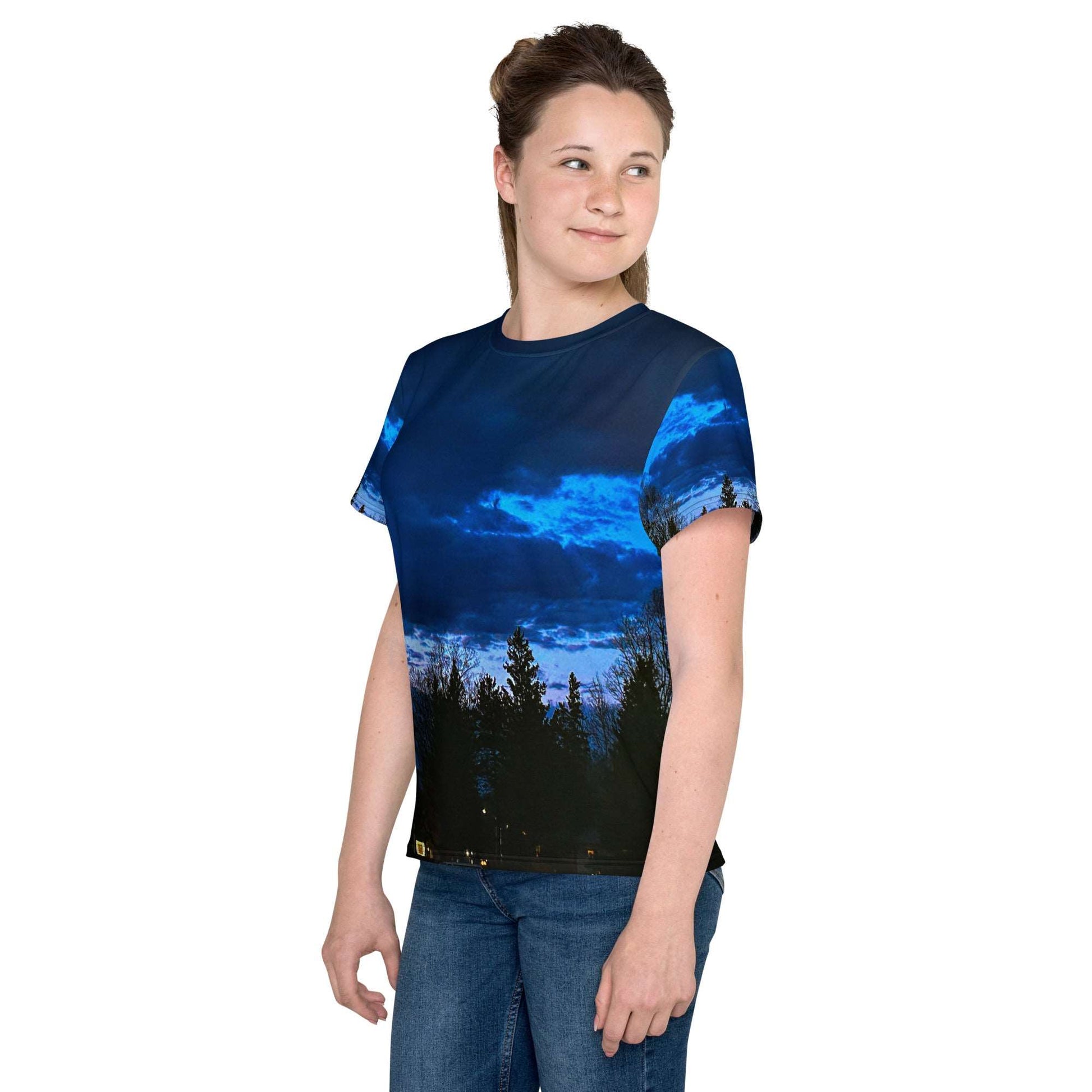 Deep Cyan Sky Teens t-shirt