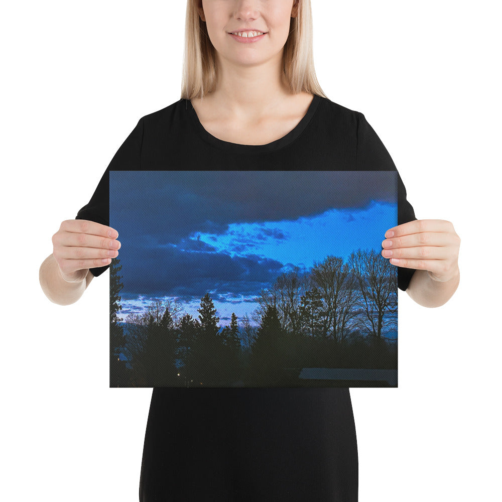 Deep Cyan Sky Canvas