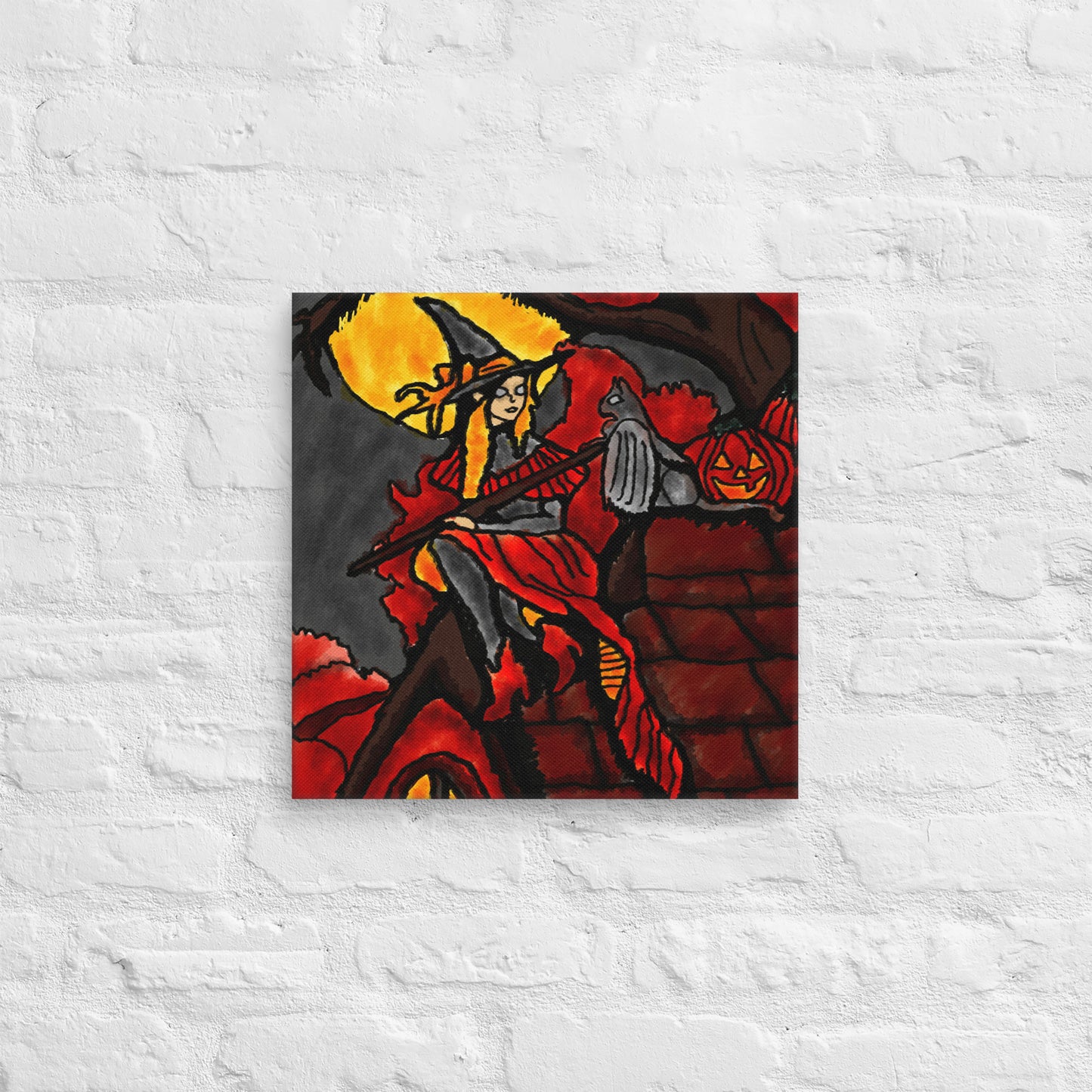 Moonlit Witch's Watch Canvas