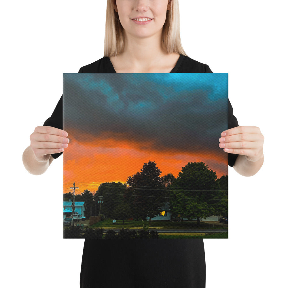 Blue Sky Sunset Canvas