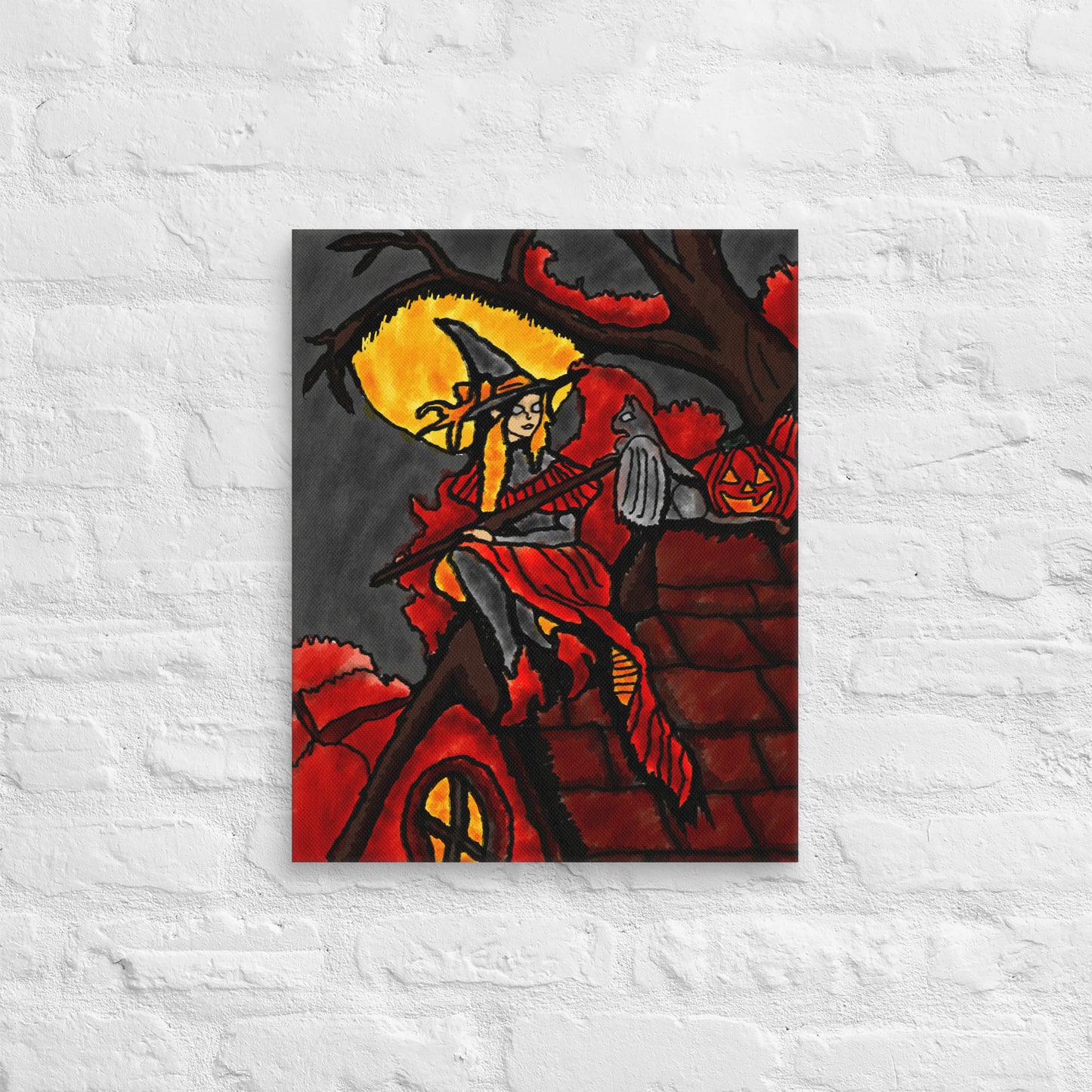 Moonlit Witch's Watch Canvas