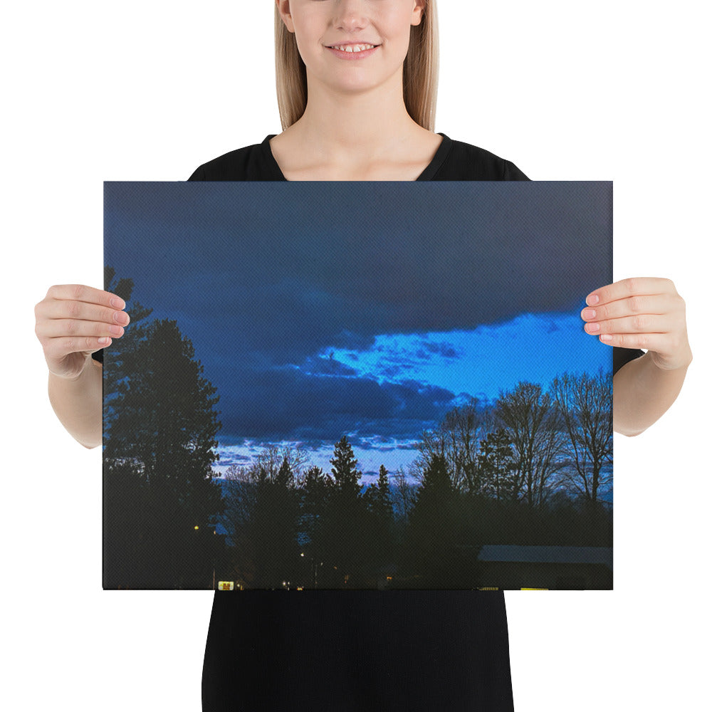 Deep Cyan Sky Canvas