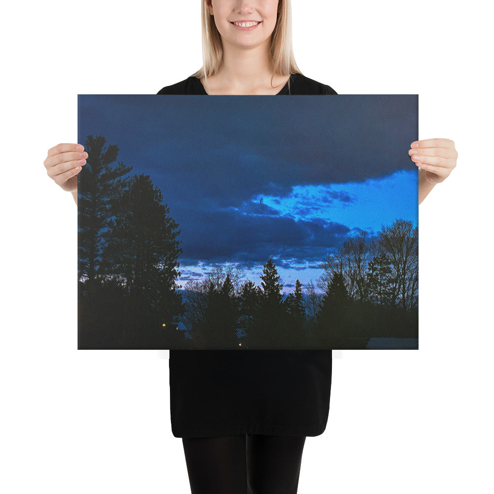 Deep Cyan Sky Canvas