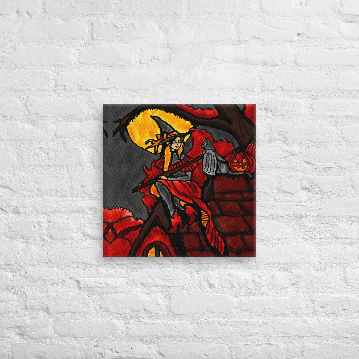 Moonlit Witch's Watch Canvas