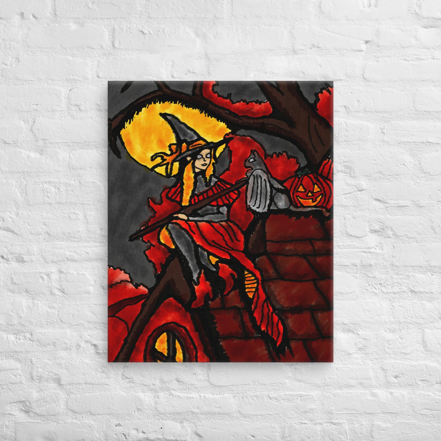 Moonlit Witch's Watch Canvas