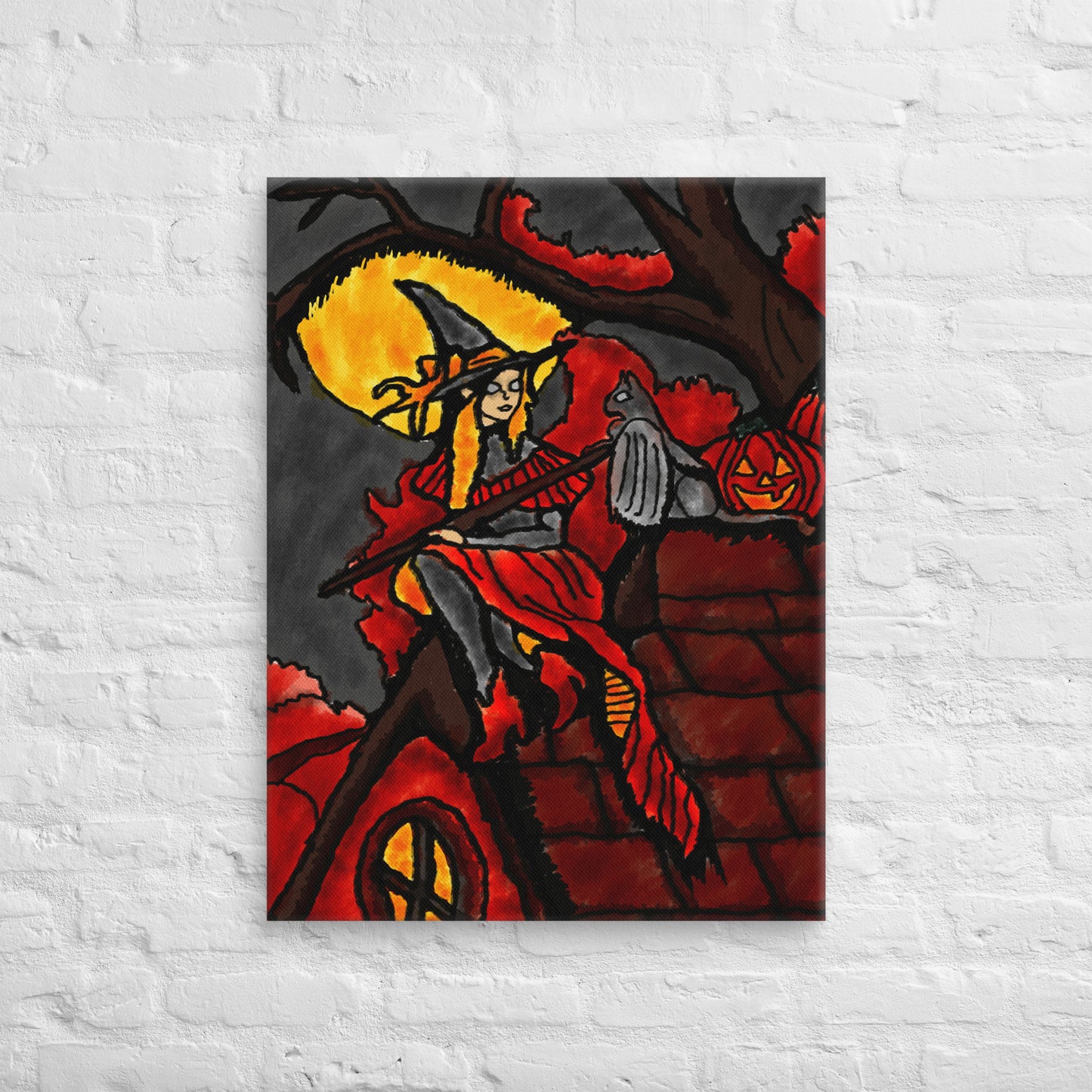 Moonlit Witch's Watch Canvas