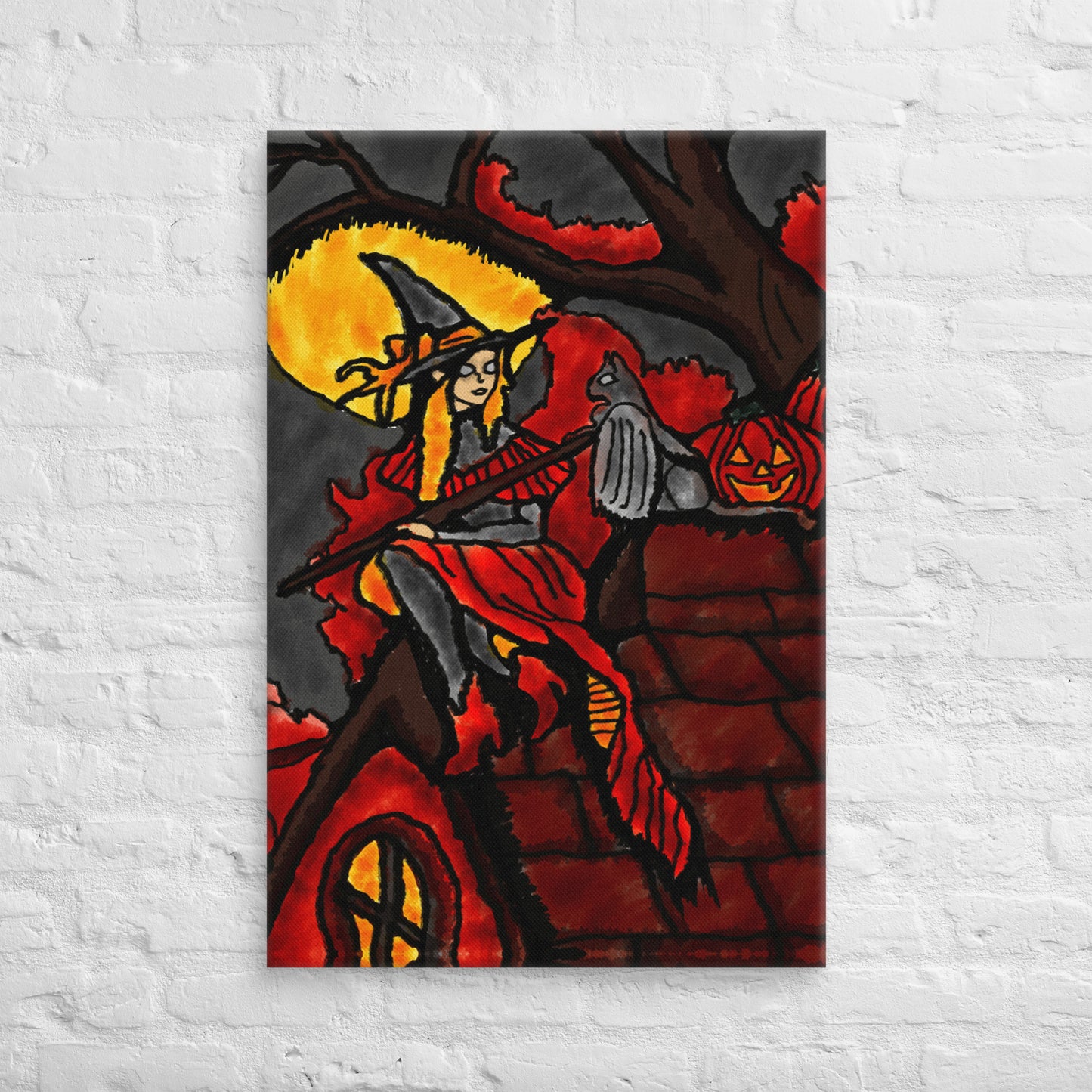 Moonlit Witch's Watch Canvas