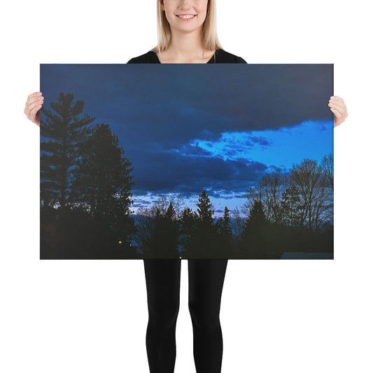 Deep Cyan Sky Canvas