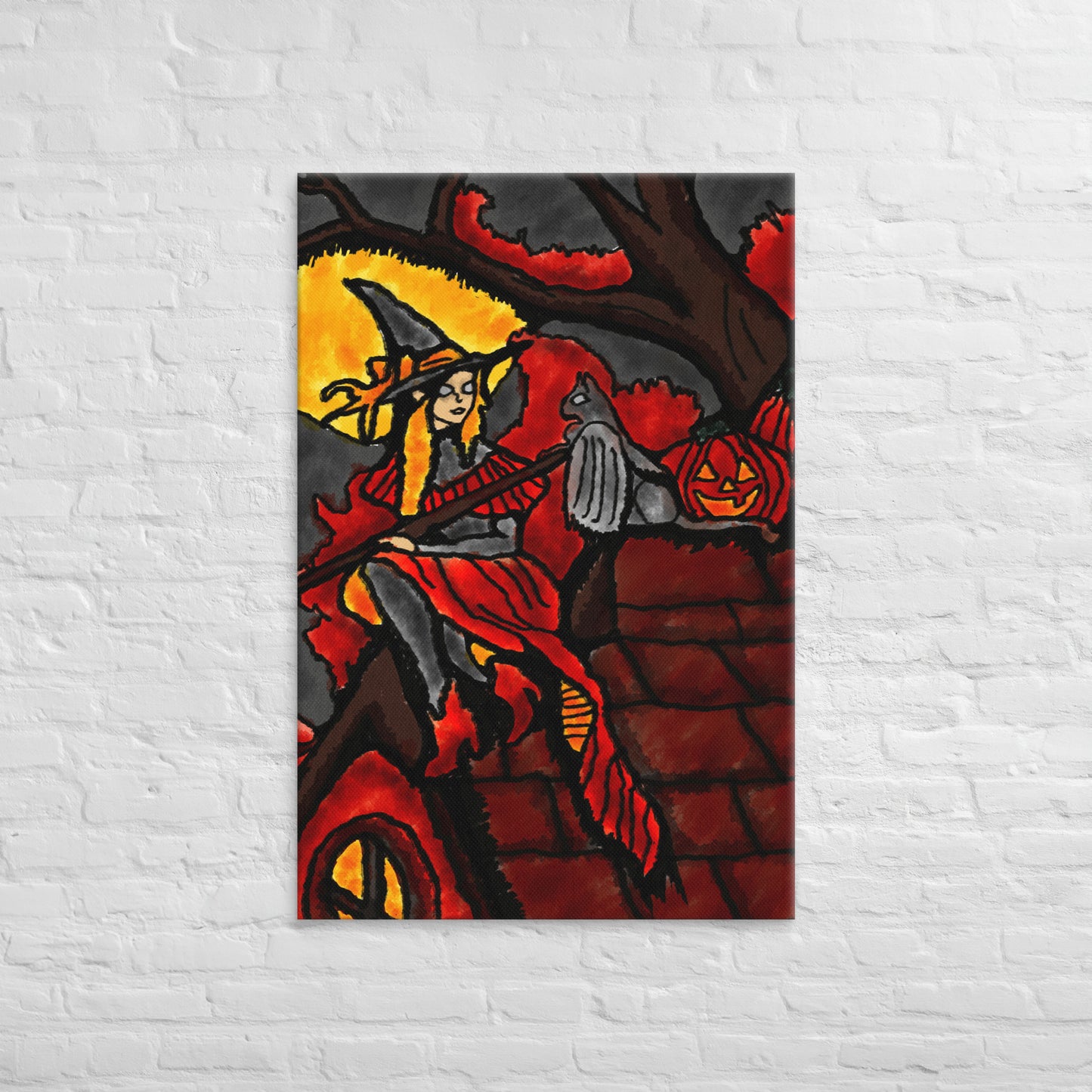 Moonlit Witch's Watch Canvas