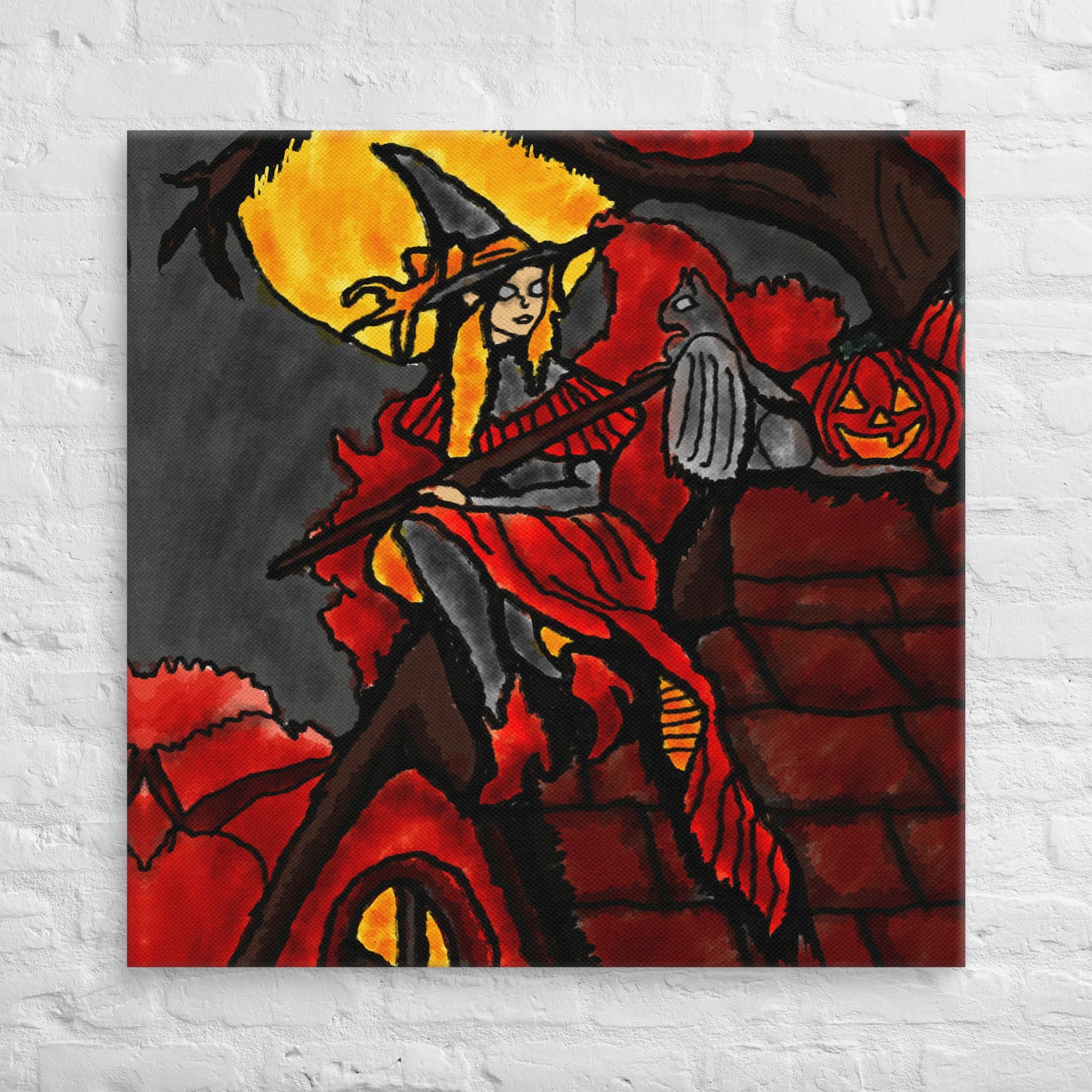 Moonlit Witch's Watch Canvas