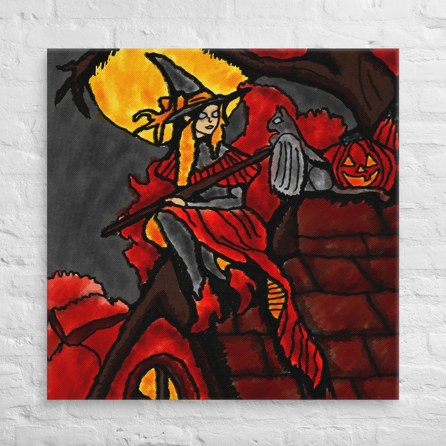 Moonlit Witch's Watch Canvas