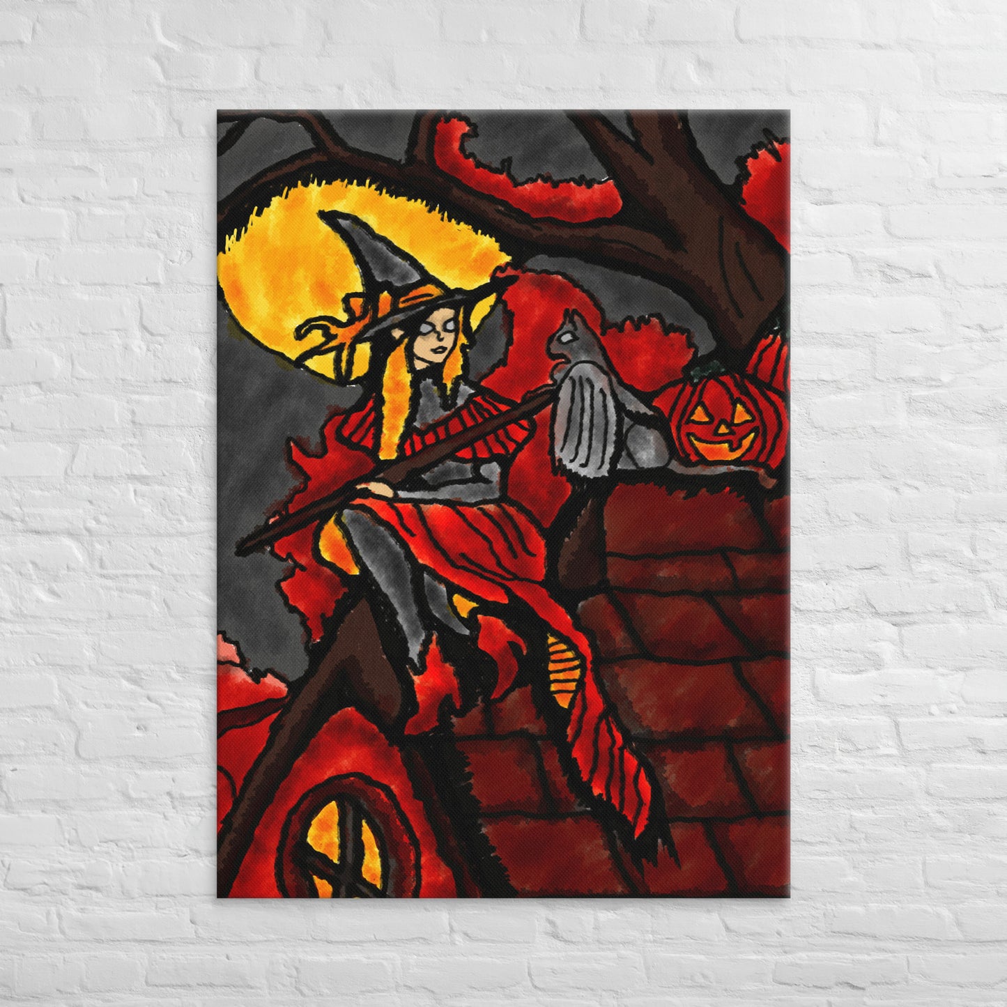 Moonlit Witch's Watch Canvas