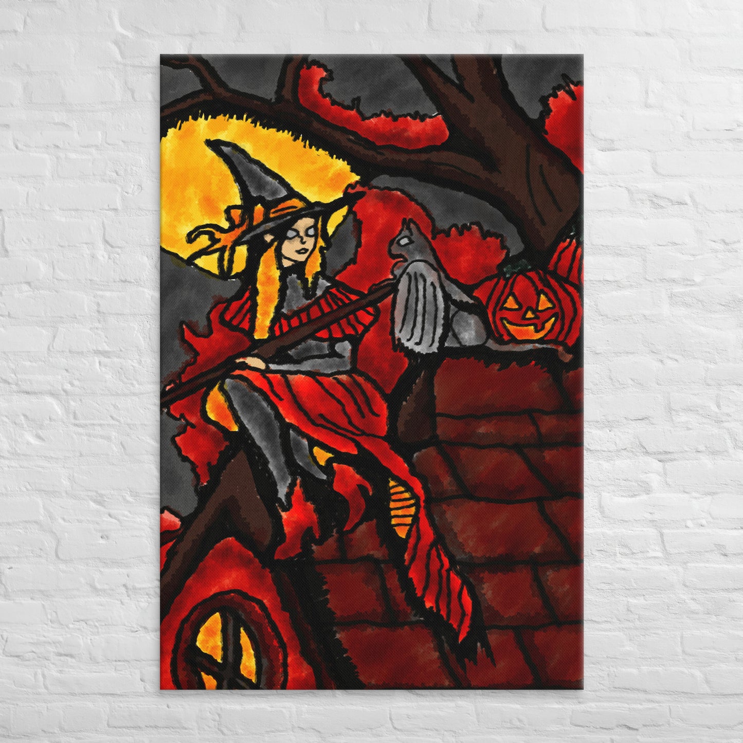 Moonlit Witch's Watch Canvas