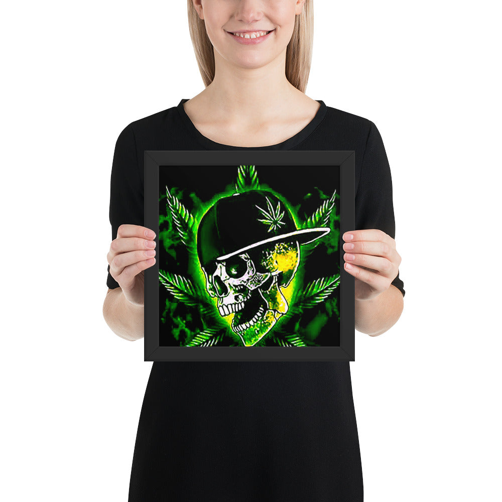 Skull Weed Framed poster