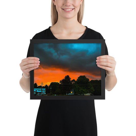 Blue Sky Sunset Framed poster