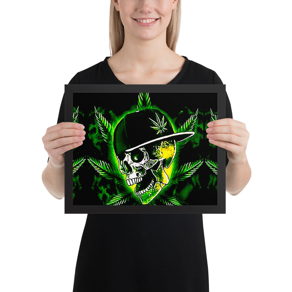 Skull Weed Framed poster