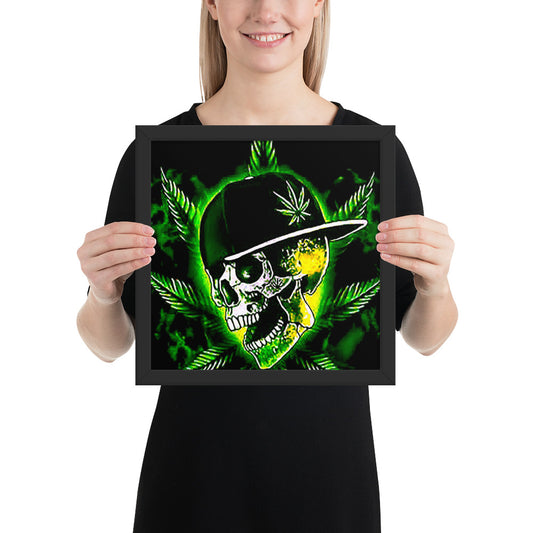 Skull Weed Framed poster