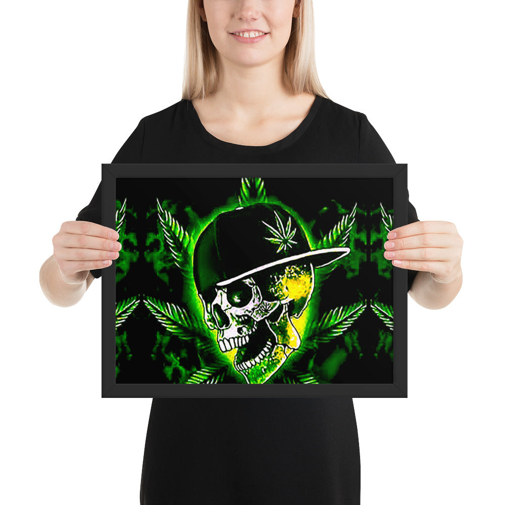 Skull Weed Framed poster