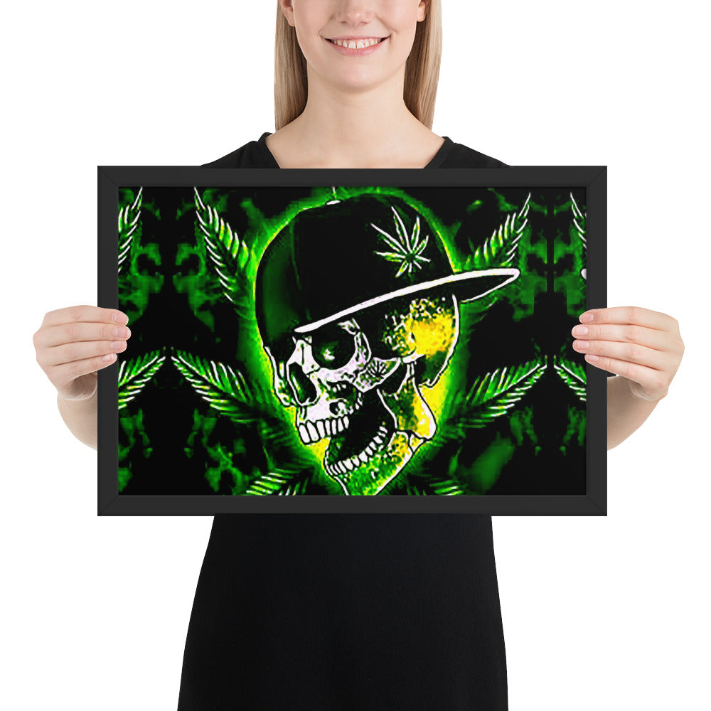 Skull Weed Framed poster