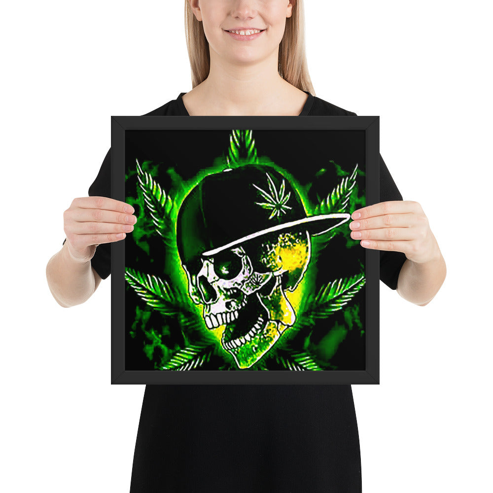 Skull Weed Framed poster